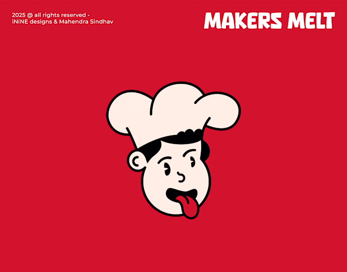 Makers melt logo design-mascoat character brand logo