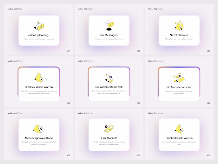 Mobile App Modal UI System