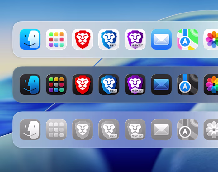 Brave's liquid glass icons