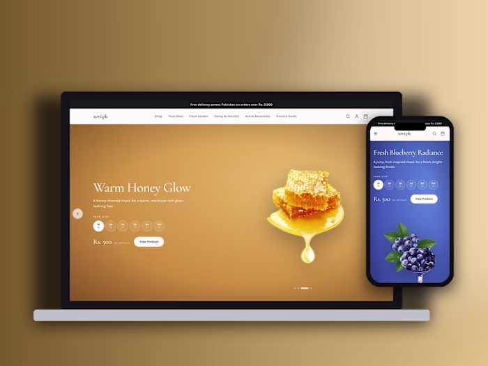 Xovi, skincare e-commerce store