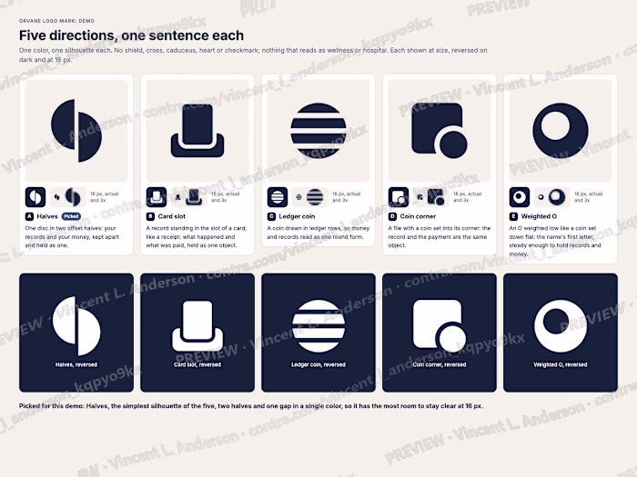 Logo mark for a consumer health app: 5 directions to final