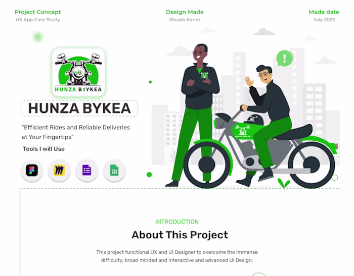 Hunza Bykea/ app Case Study/ UX presentation Design