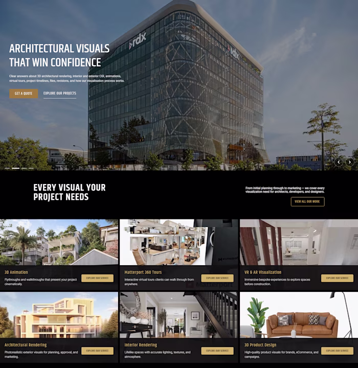 Realistic3D - Architectural Rendering Studio Website (WordPress)