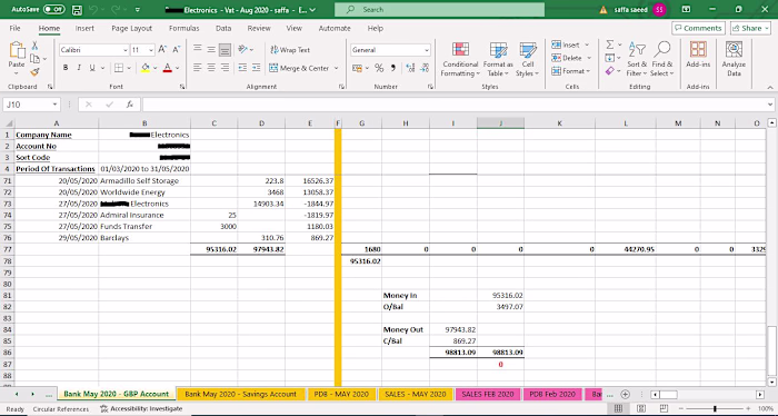 Bank reconciliation