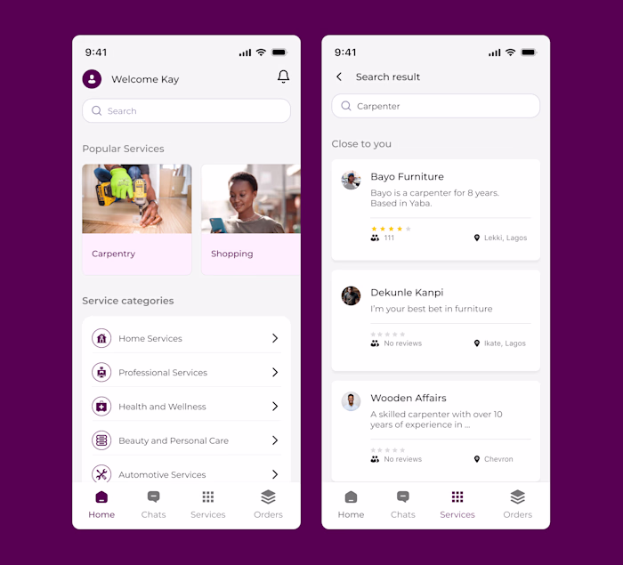 Pureworker App UI Redesign