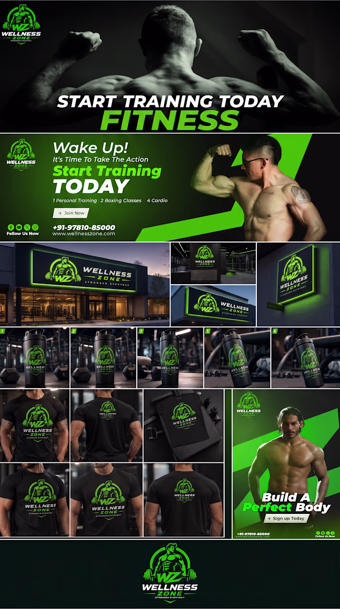 Fitness Brand Transformation: Creative Design for Wellness Zone