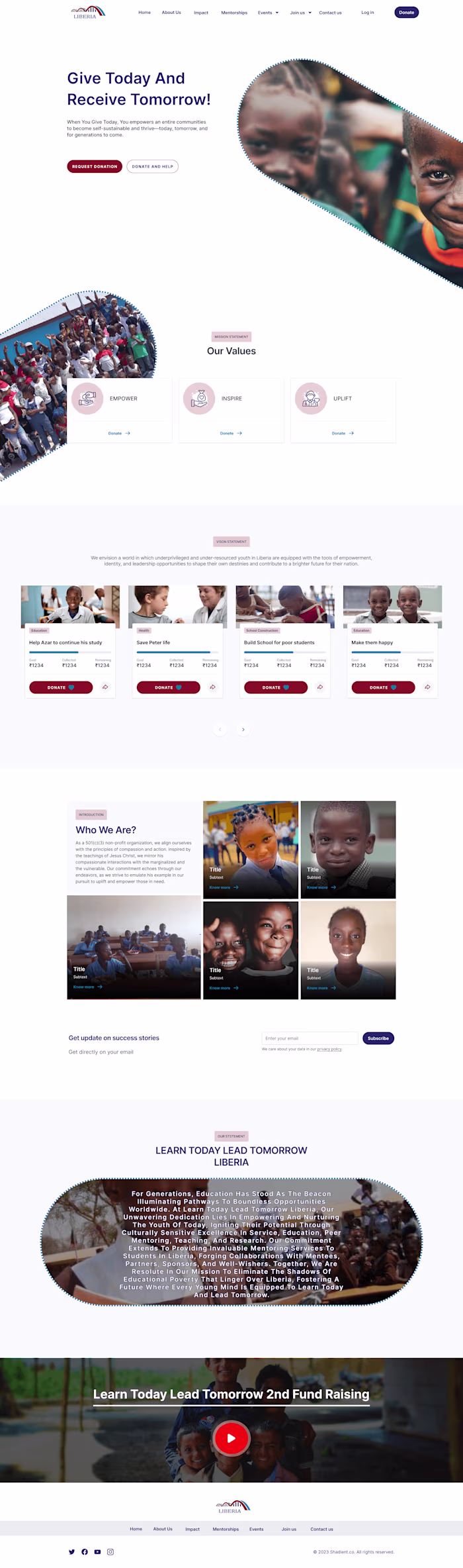 LIBERIA DONATION WEBSITE DESIGN