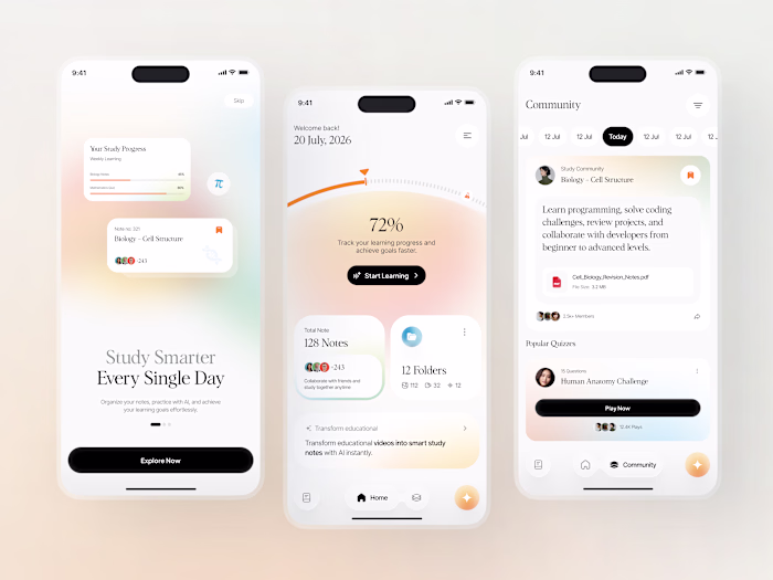 Studia - AI Study Companion App UI Design
