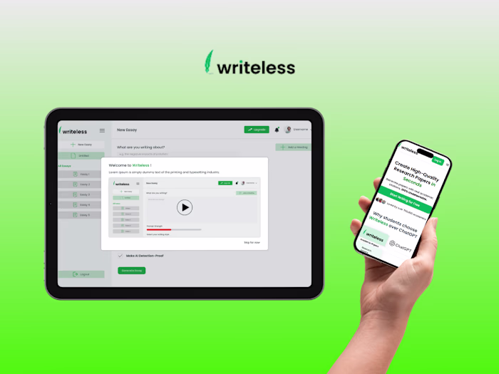 Writeless – AI Academic Writing