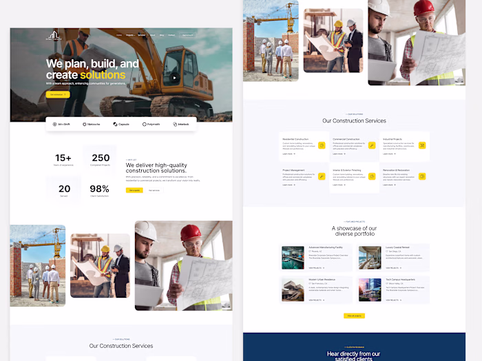 Construction Company Website UI Design
