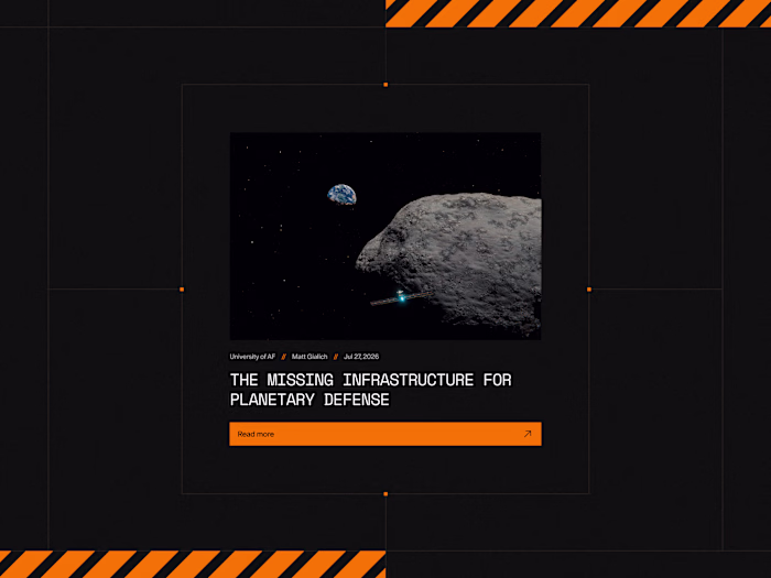 Dark blog card UI [rejected] - AstroForge