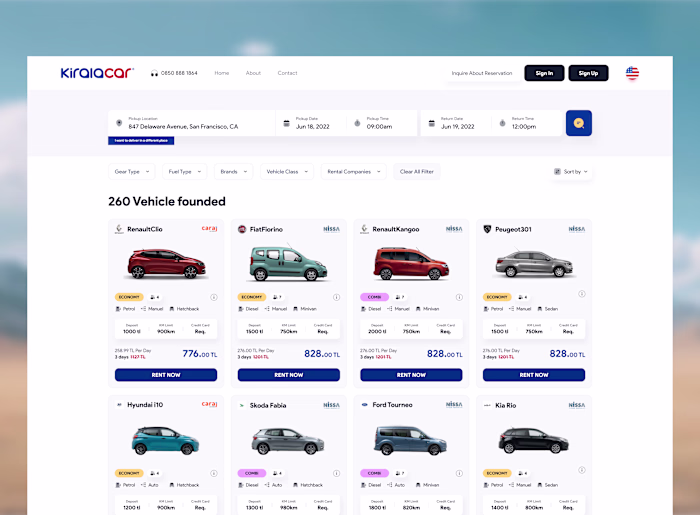 KiralaCar - Car Rental Platform