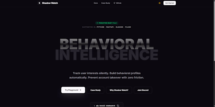Shadow Watch — Behavioral Intelligence