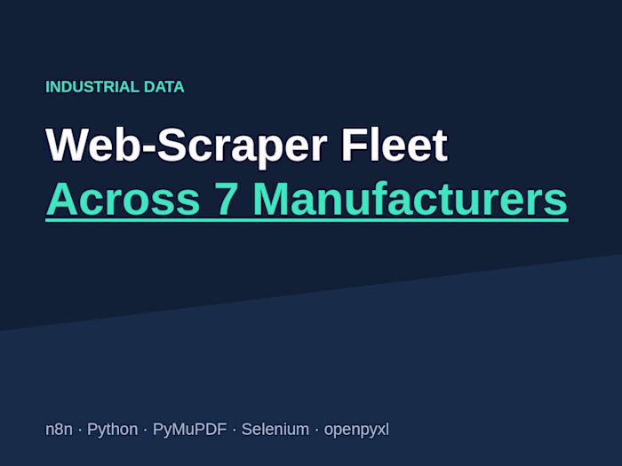 Industrial Web-Scraper Fleet Across 7 Manufacturer Sites