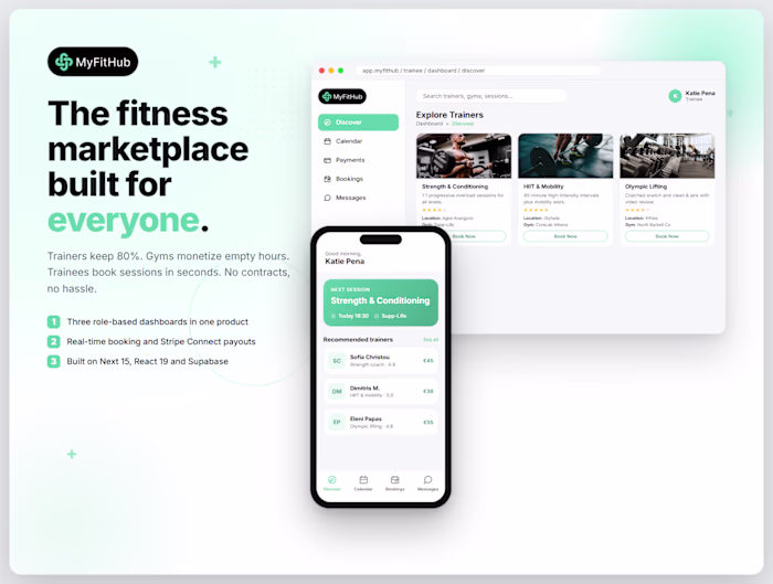 MyFitHub — Three-Sided Fitness Marketplace
