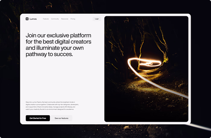 Webdesign & Product for Lumos Teams 