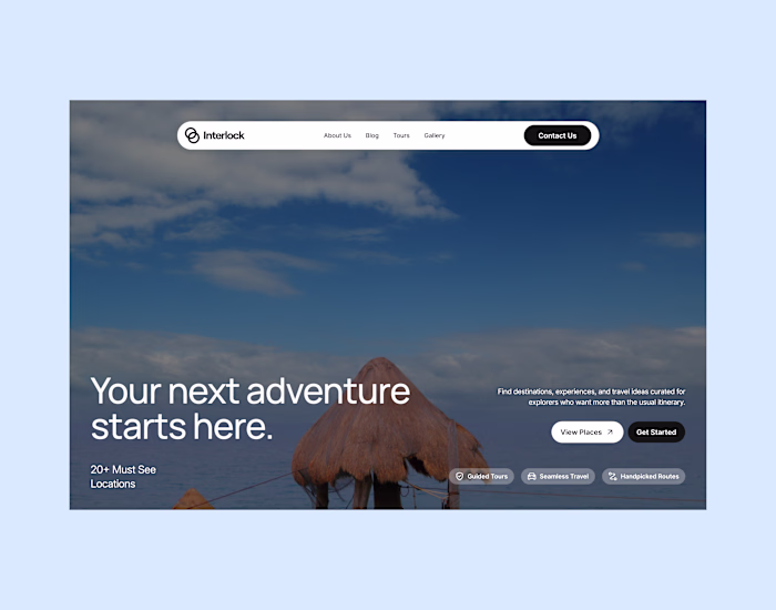 Travel Website Hero Section