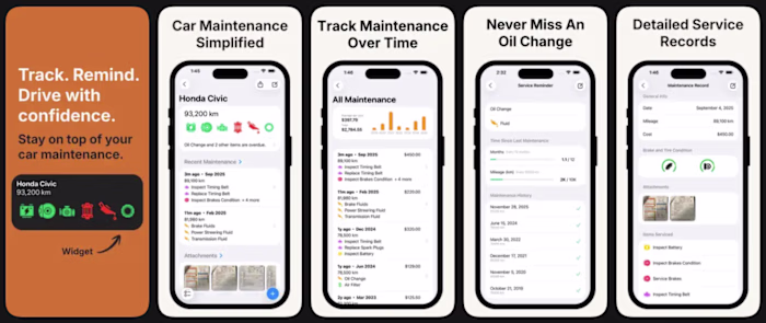 iOS Car Maintenance App Development
