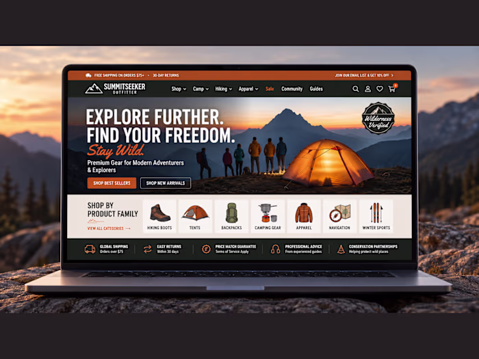 SummitSeeker — Outdoor E-Commerce Website Design & Development