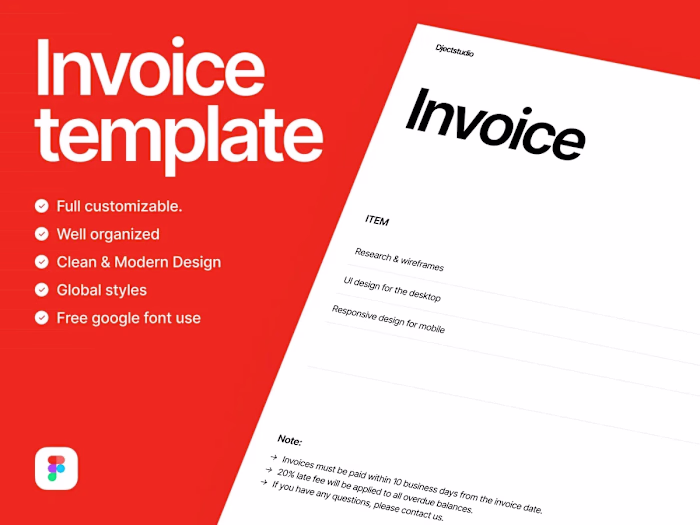 Invoice Template: Free Invoice Design for Figma