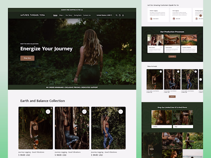 Nature's Threads Yoga, Fashion E-commerce