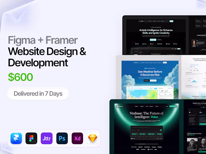 Figma + Framer Website Design & Development — $600 | 7 Days