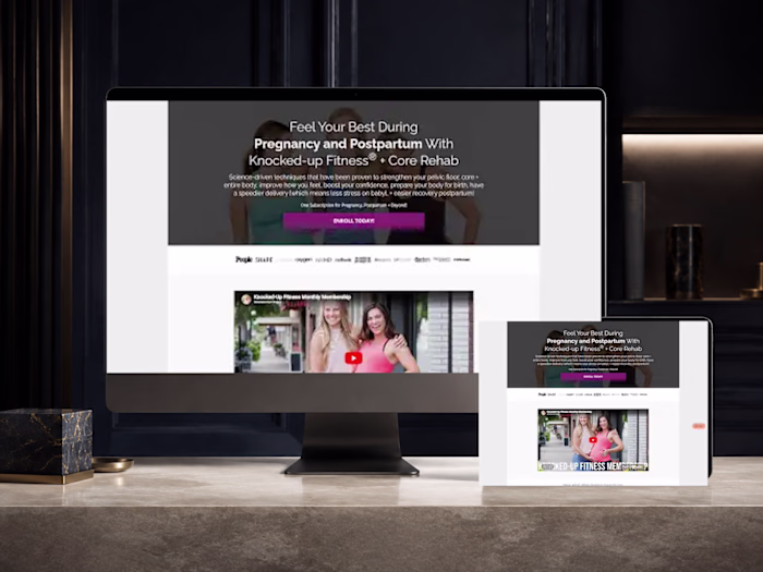 Kajabi Prenatal Fitness Membership Website & Enrollment Funnel