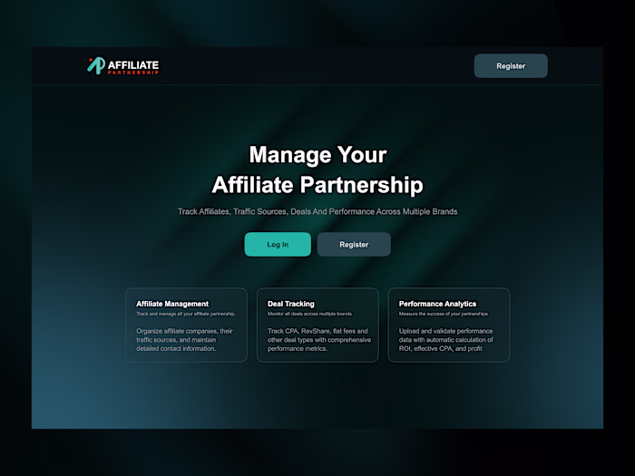 Affiliate Deals Management Website Design
