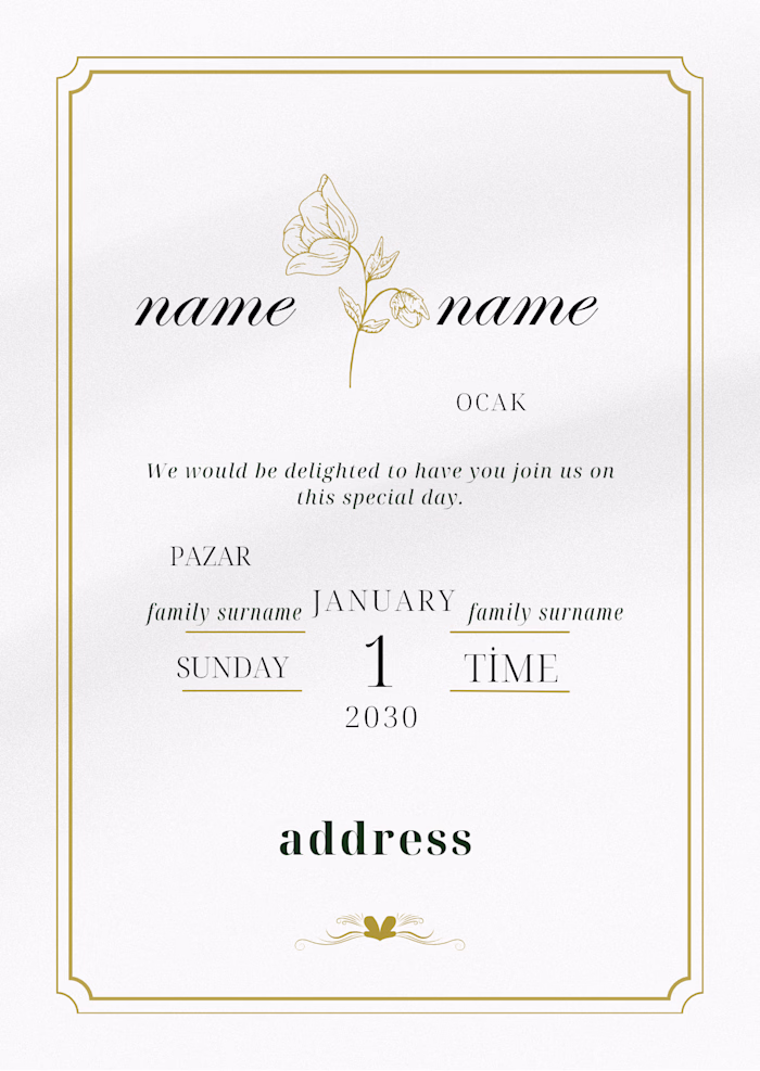 Elegant & Minimalist Wedding Invitation