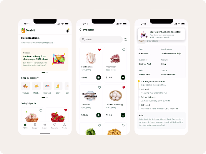 A grocery app I’m working on for a client, I made a quick pr...