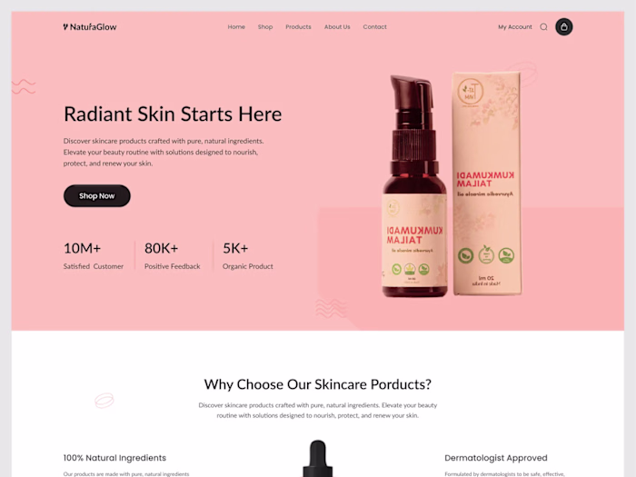 NaturaGlow Ecommerce Website Design