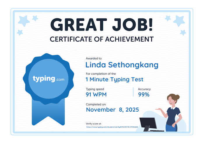 1 Minute Typing Test