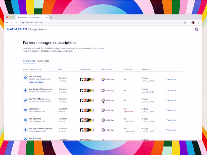 Partner managed subscriptions