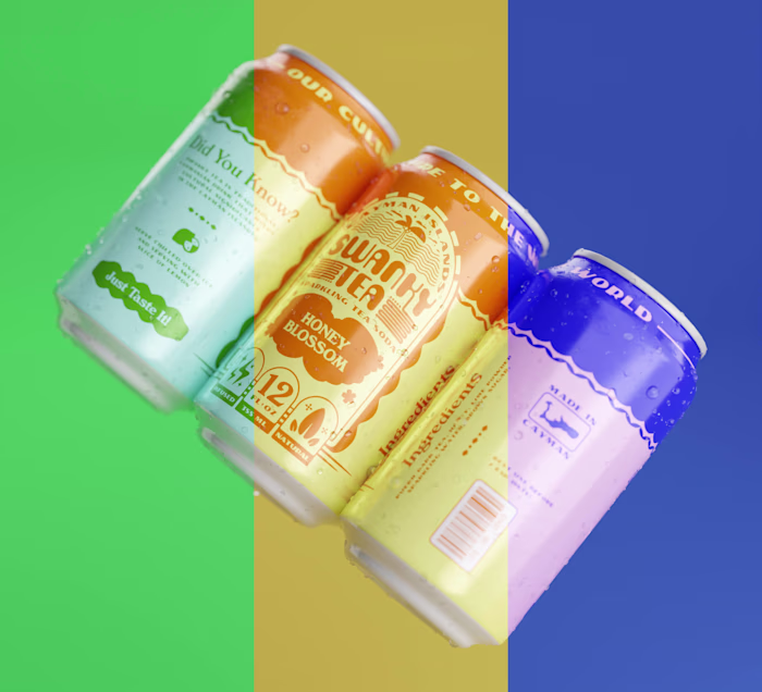 Swanky Tea Sparkling Soda Packaging
