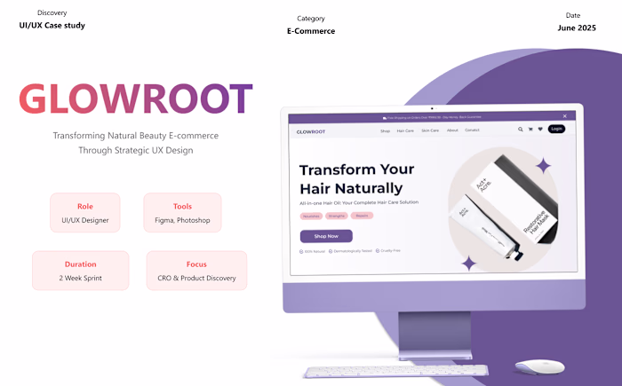 GlowRoot Landing Page - UI/UX CaseStudy