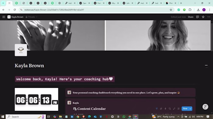 Personalized Notion Workspace for Coach