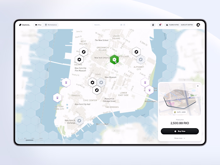 Districts - Decentralized Crypto Metaverse Mirroring Earth