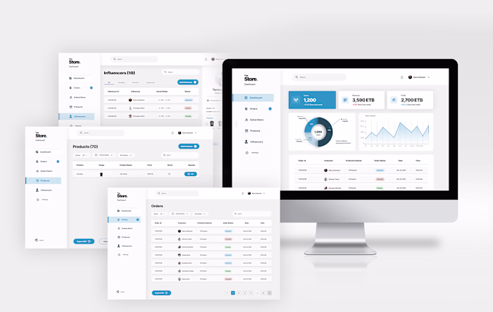 Dashboard UI/UX Design for E-commerce Store