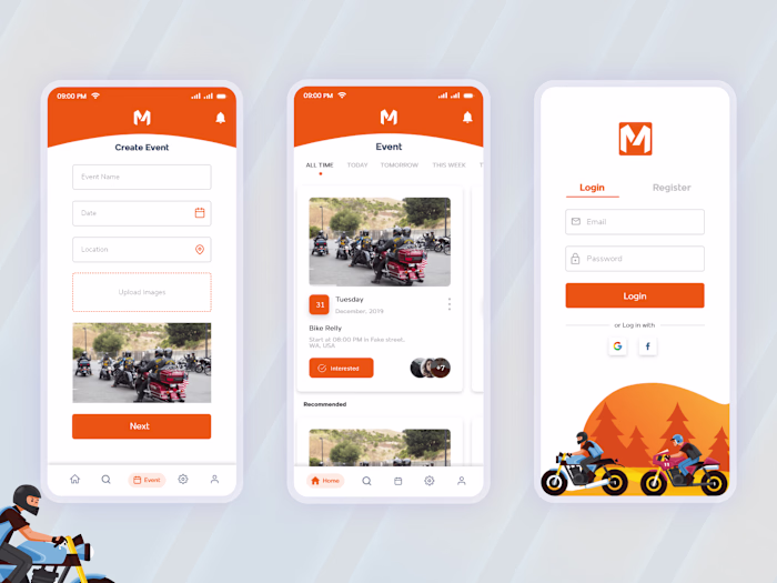 Biker's Event  - Application Design and Development