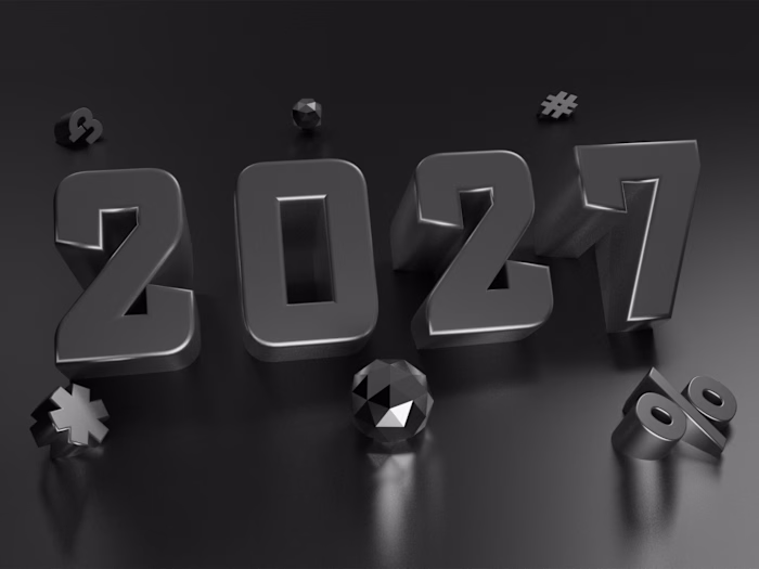 New Year 3d Typography