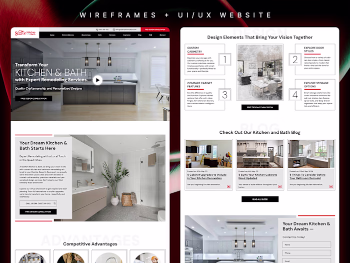 Kitchen & Bath Remodelling — Full UI/UX & Wireframe Design
