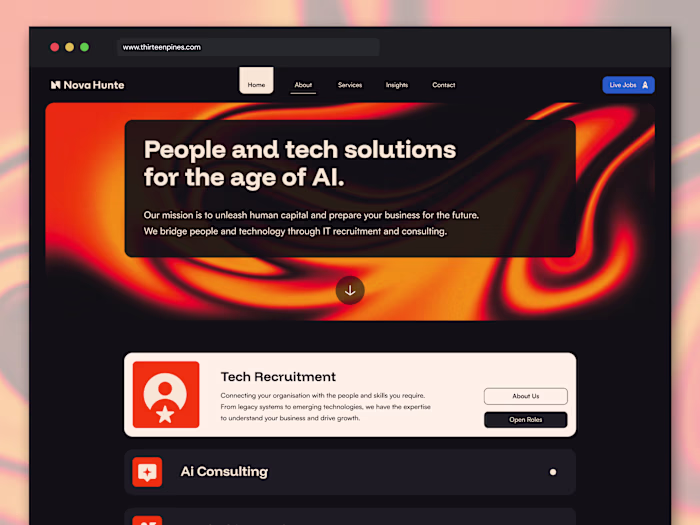 Webflow Website for AI-Powered Tech Recruitment & Consulting