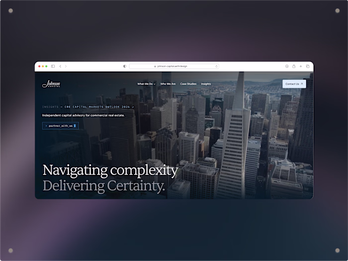 Johnson Capital: Framer Website for Capital Advisory