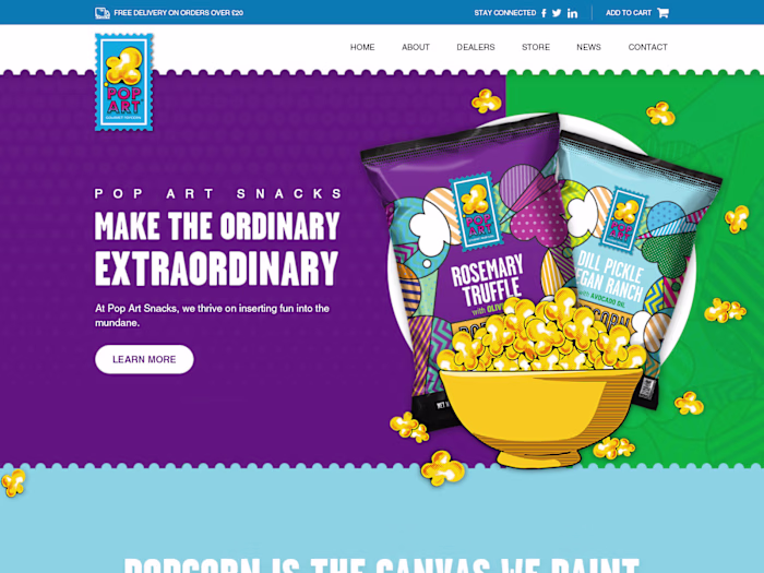 Popcorn website design 