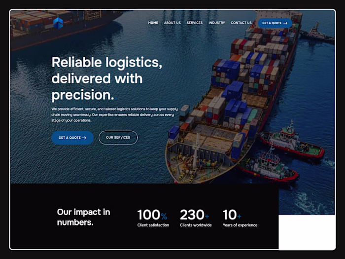 Bluerock Logistics - Custom Webflow website design