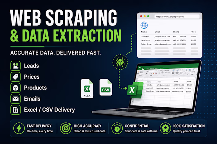Automated web scraping project delivering
