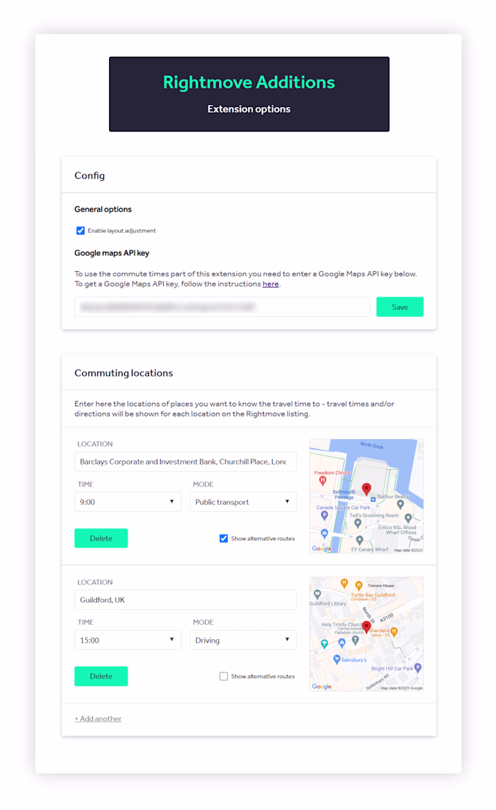 Rightmove Additions Chrome Extension 