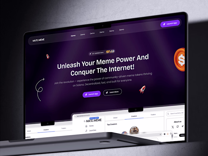 MemeCoin - Web3 Landing Page Design