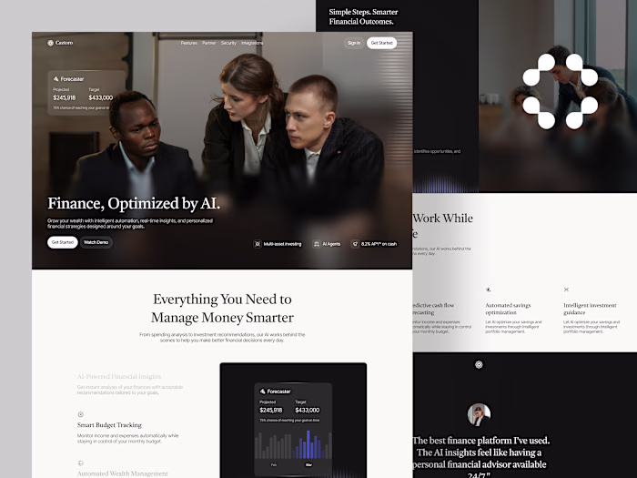 Caztoro - AI Based Finance Manager Landing Page
