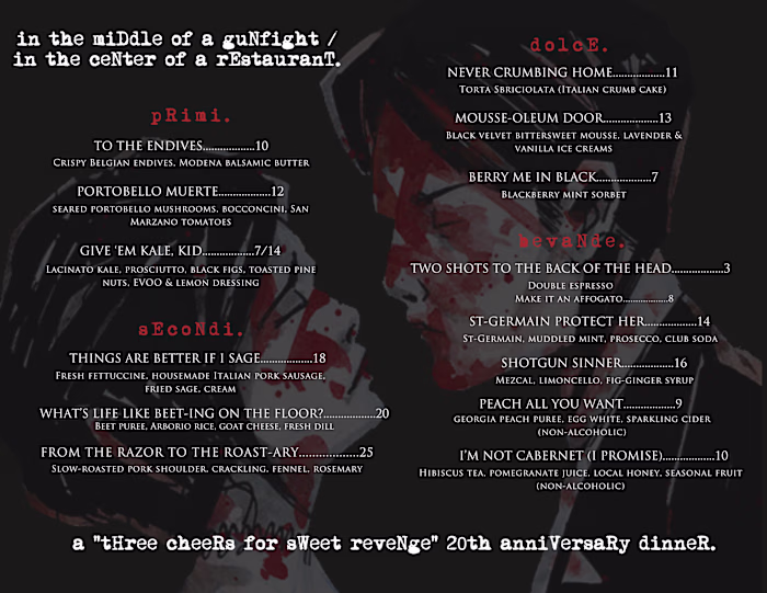 Spec Work: "Three Cheers" Anniversary Menu